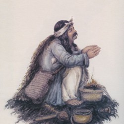 عزت علی قلندر درحالی که تریاکش تمام شده دعا می کند که تریاک برسد