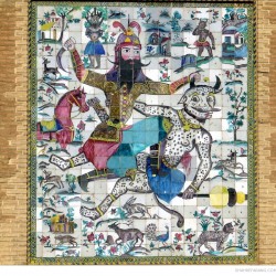 Rostam kills White Deev - نبرد رستم و دیو سفید