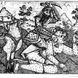 Rostam kills White Deev - نبرد رستم و دیو سفید