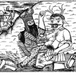 Rostam kills White Deev - نبرد رستم و دیو سفید