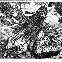 Rostam kills White Deev - نبرد رستم و دیو سفید