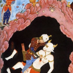 Rostam kills White Deev - نبرد رستم و دیو سفید